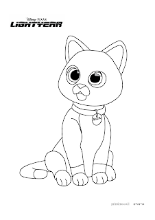 Sox the Robot cat Lightyear coloring page