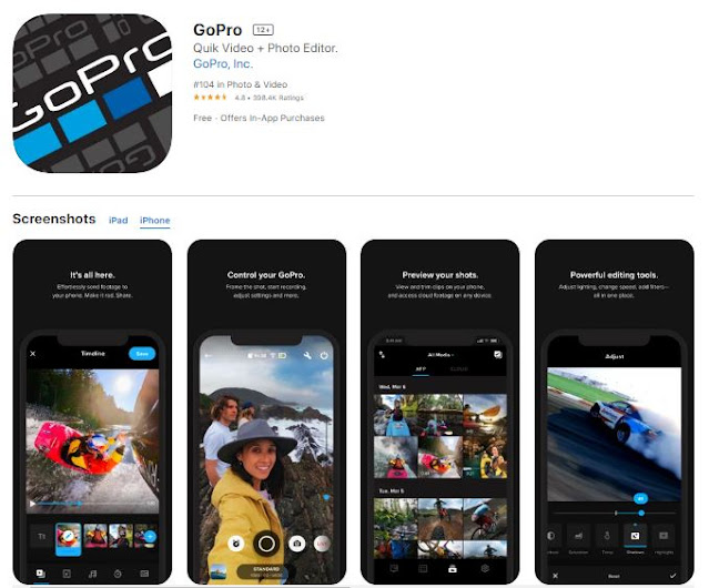 Screenshot of GoPro App