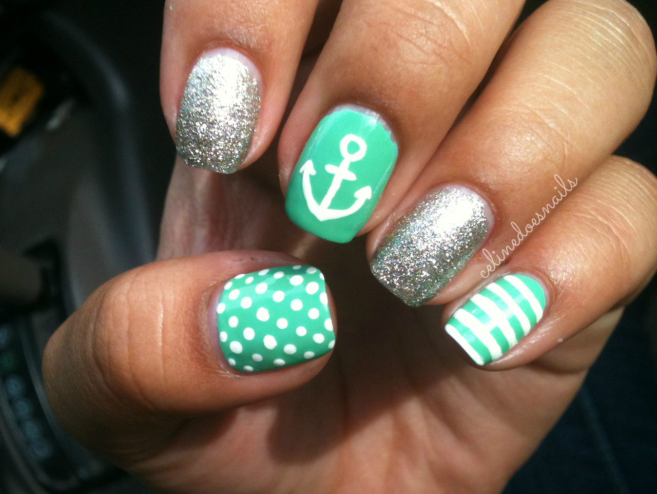 Some of you might recall the anchor nails I did a while back: