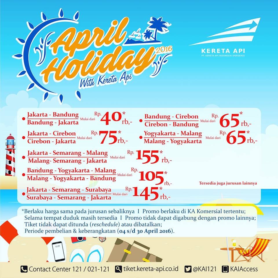 Tiket Kereta Api Promo April Holiday 2019 - Aneka Harga