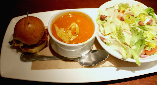 Sandwich, salad and soup combo at The Happ Inn