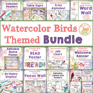 Watercolor Themed Classroom Bundle