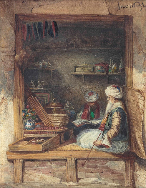 An Arab merchant in the Souk, Algiers. 1825 by William Wyld