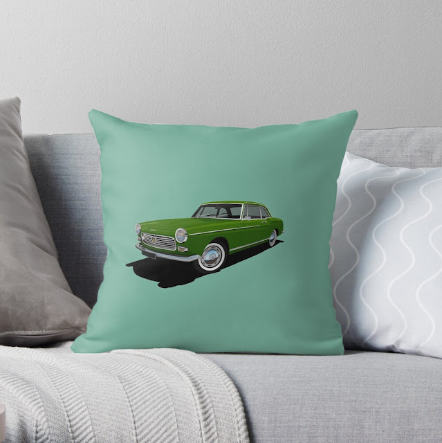 Classic car Peugeot 404 Coupé pillow