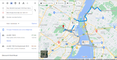 Itinéraire avec Google Maps