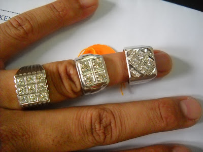 Nazman Enterprise Cincin Perak Lelaki Bertatahkan Berlian 