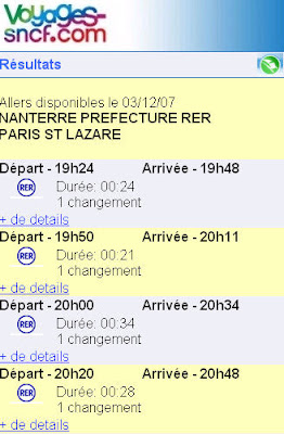 Se renseigner sur les horaires avec Voyages SNCF.mobi