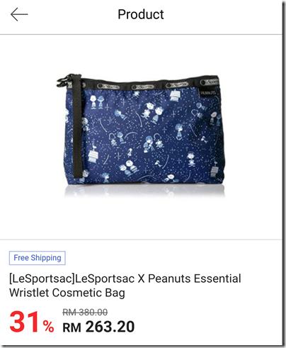 Peanuts LeSportSac Essential Wristlet