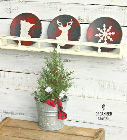 Stenciled Thrift Shop Wooden Salad Plates