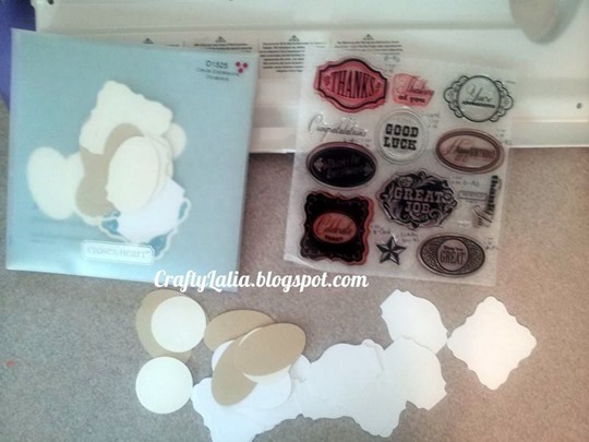 Save your extra Cricut Compatible Shapes in the Stamp Envelope so you have them on hand.  Casual Expressions is one of my favorite CTMH stamps to do this with.  