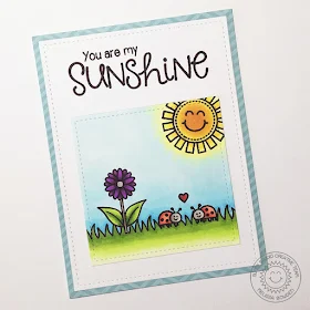 Sunny Studio: You Are My Sunshine card by Melissa Bowden (using Sunny Sentiments & Backyard Bugs stamp sets)