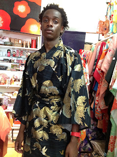 Colorful Japanese Cotton Kimono from Kimono House New York