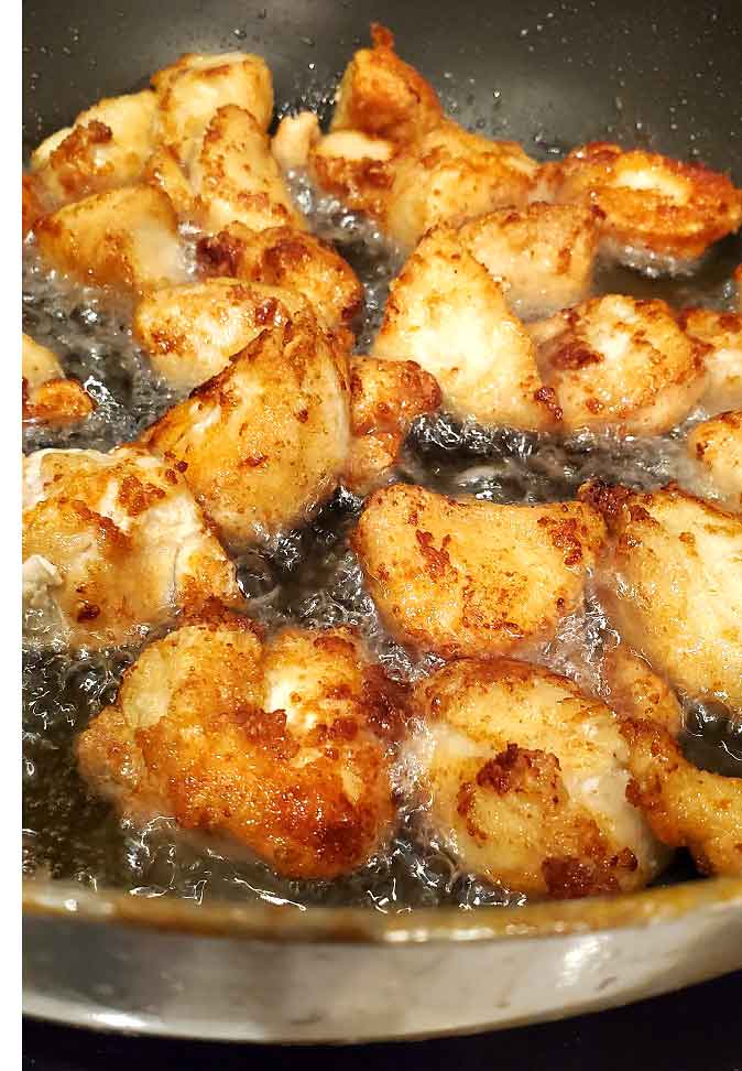 chicken frying cubed