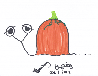 Dummberry as a solid orange pumpkin for Happy October 1st Day 2013 - BeckyCharms & Co.