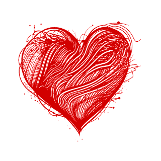 free Valentine red heart doodle clipart download png