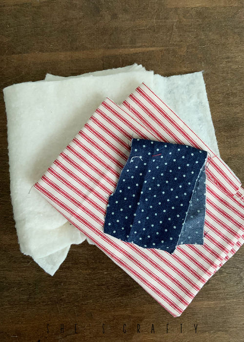 Fabric Scraps to make a fabric flag.