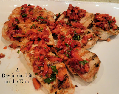 Grilled Chicken Breasts with Balsamic Strawberry Basil Salsa