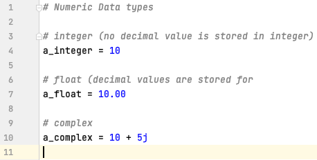 Numeric data types in python