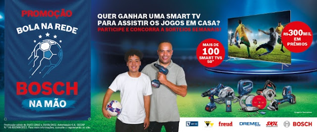 Promoção Bola na Rede Bosch na Mão Televisores 50 Polegadas