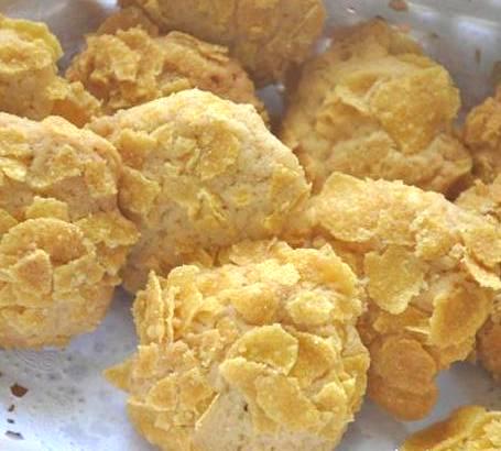 Resepi Biskut Almond Cornflakes Crunch - Resepi Cik Bee