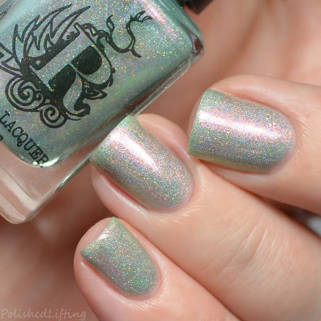 spearmint nail polish with aurora shimmer