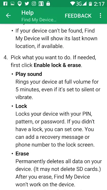 Google Play Protect Remotely Play Sound, Find, Lock or Erase