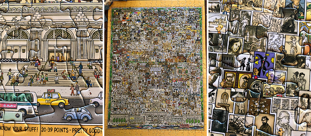 The “Metropolitan Museum Map Puzzle” is large and intricately detailed. Two “detail images” on either side demonstrate its complexity.