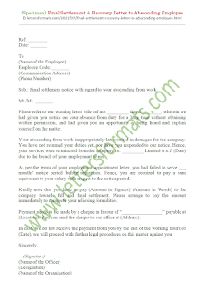 termination letter to absconding employee