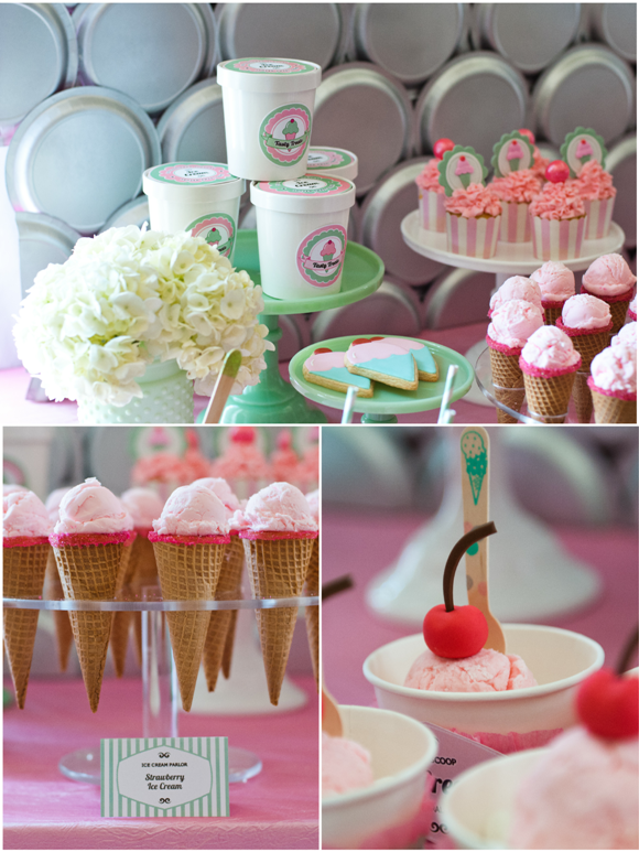 An Ice  Cream  Parlor Party  Desserts Table Party  Ideas  