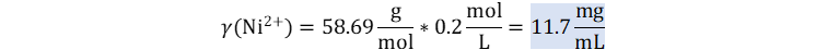 Cual es la concentración mg de Ni(2+) sobre mL con NiCl2 al 0.2 molar, Determine la concentración mg de Ni(2+) sobre mL con NiCl2 al 0.2 molar, Determinar la concentración mg de Ni(2+) sobre mL con NiCl2 al 0.2 molar, Obtenga la concentración mg de Ni(2+) sobre mL con NiCl2 al 0.2 molar, Obtener la concentración mg de Ni(2+) sobre mL con NiCl2 al 0.2 molar, Calcule la concentración mg de Ni(2+) sobre mL con NiCl2 al 0.2 molar, Calcular la concentración mg de Ni(2+) sobre mL con NiCl2 al 0.2 molar, Halle la concentración mg de Ni(2+) sobre mL con NiCl2 al 0.2 molar, Hallar la concentración mg de Ni(2+) sobre mL con NiCl2 al 0.2 molar,