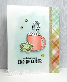 Sunny Studio Stamps: Mug Hugs Cup of Cheer Hot Cocoa Card by Anita Madden.