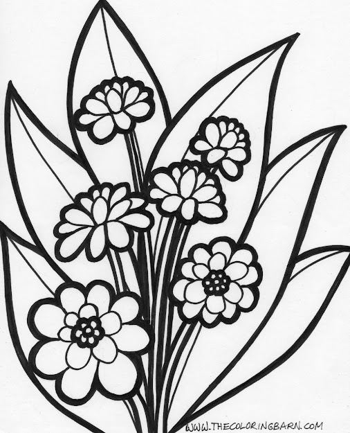 Printable Flowers To Color Flower Coloring Pages Printable Flower  Coloring Page Special Free 