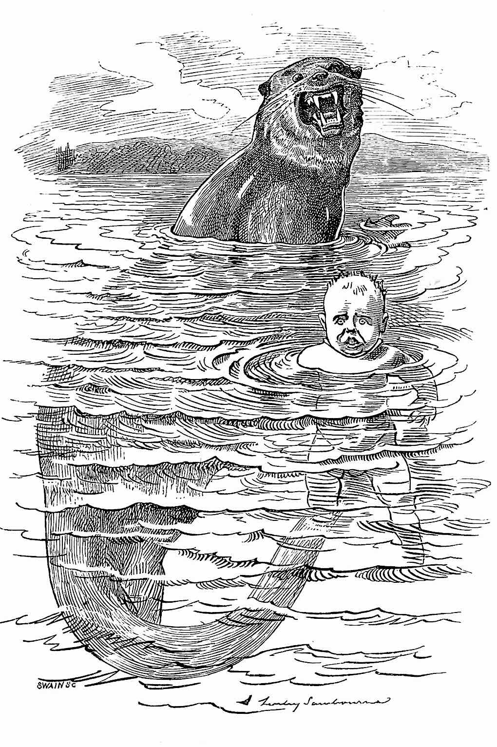 a Linley Sambourne children's book illustration 1885, water baby