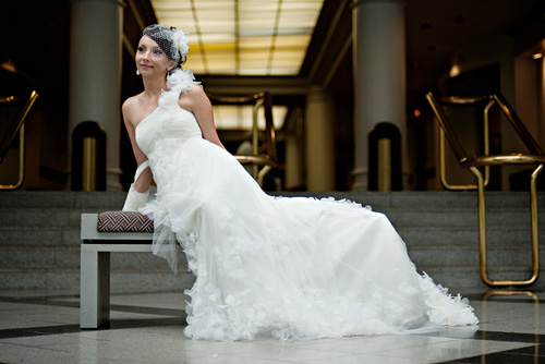 I am loving this soft and flowy wedding gown worn by the bride Aliaksandra