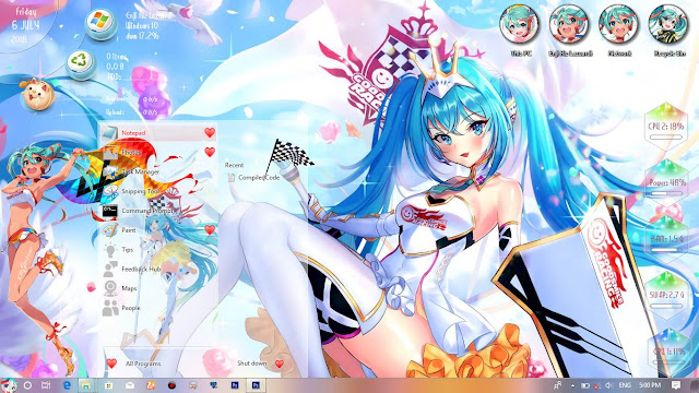Windows 10 Ver. 1709 Theme Hatsune Miku Racing by Enji Riz