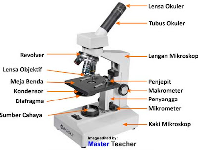 Fungsi Bagian-bagian mikroskop cahaya