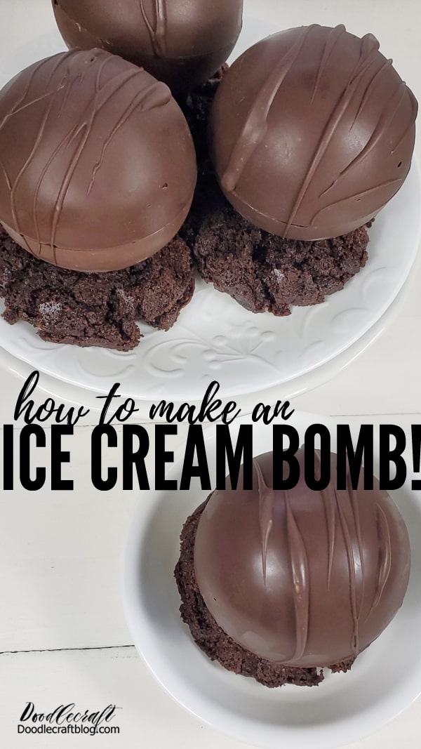 How to Make an Ice Cream Bomb!  Move over Hot Chocolate Bombs--it's time for Ice Cream Bombs!   These super rich and decadent desserts are perfect for a yummy treat any day of the week.    Loaded with chocolate, sitting on a warm brownie, filled with creamy ice cream and topped with hot fudge--these are sure to be a crowd pleaser!