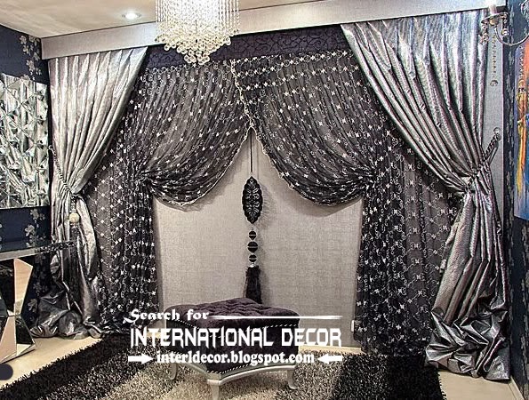 Luxury black and silver curtain design for living room | Curtain ...