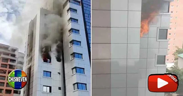 Fuerte incendio en un lujoso edificio de El Rosal en Chacao