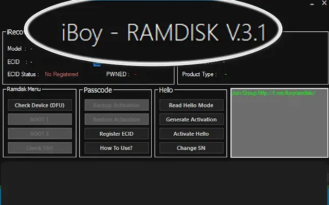 iBoy Ramdisk V.3.1 ECID Register Free