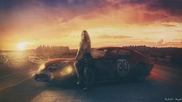 Garota Bonita com Ferrari