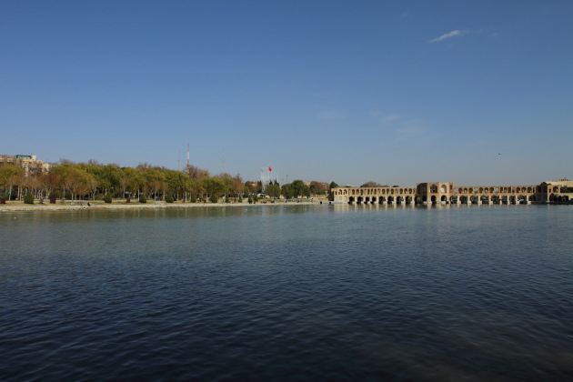The famous Khaju bridge of Isfahan, Iran