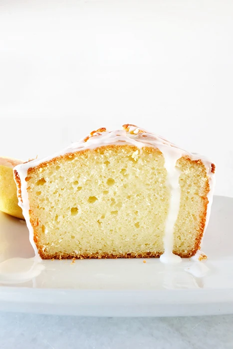 view of sliced end inside citrus yogurt cake