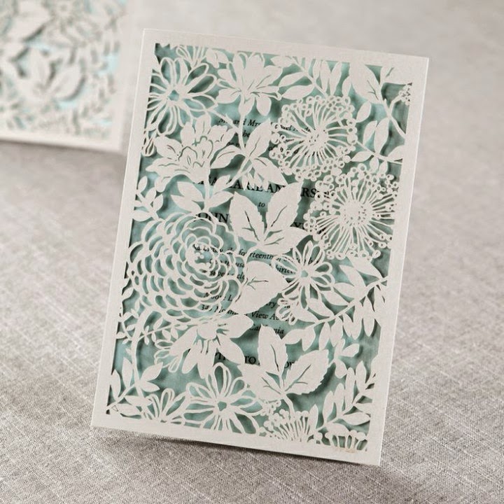 Rose garden laser cut wedding invitations