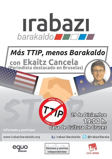 Irabazi organiza una charla contra el tratado de libre comercio de Europa con Estados Unidos