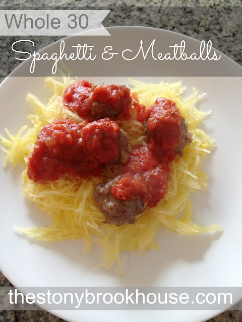 Spaghetti Squash & Meatballs Whole 30