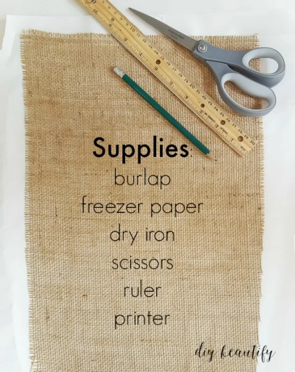 supplies for burlap pillow