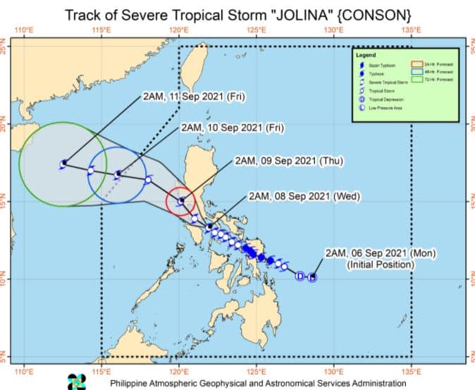 'Bagyong Jolina' PAGASA track