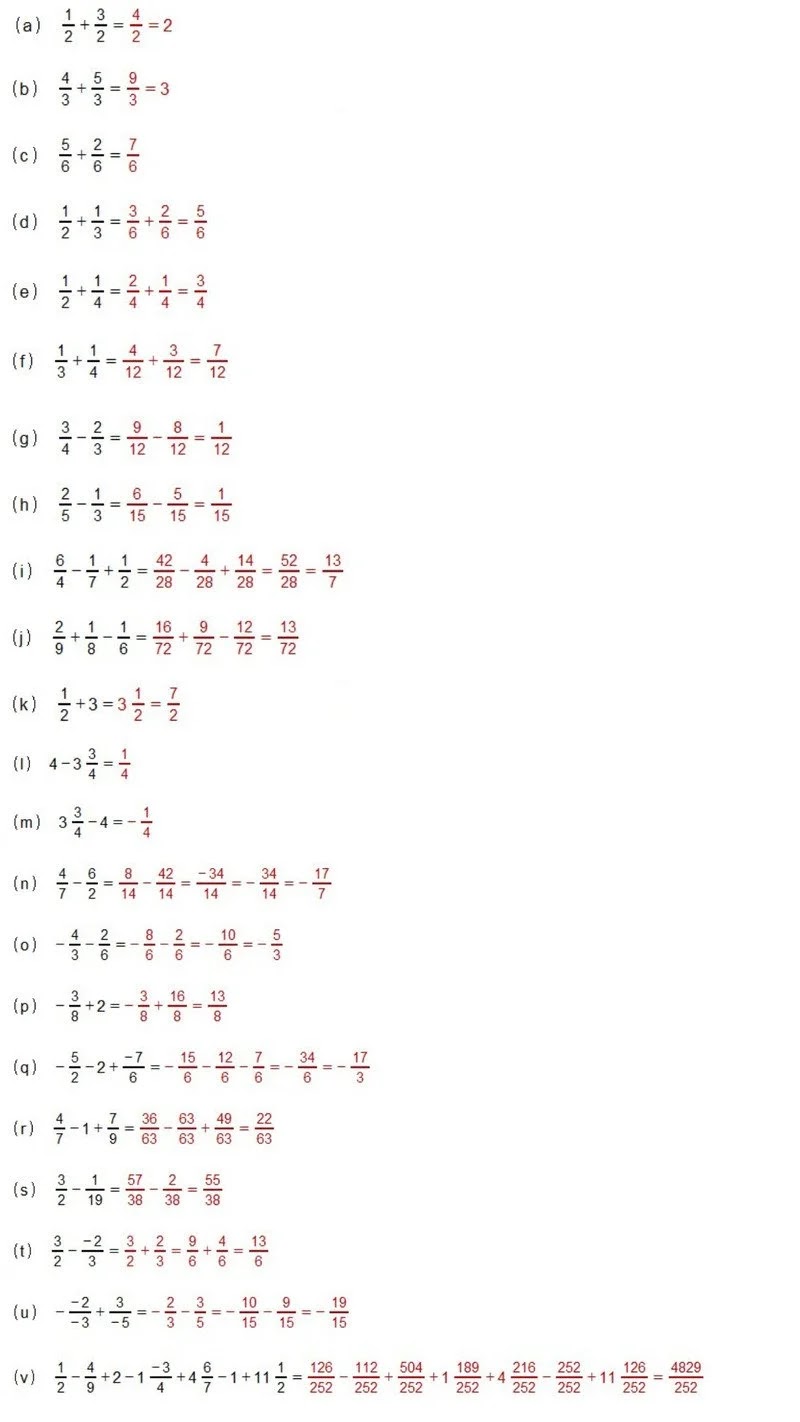 Lista de exercícios de matemática