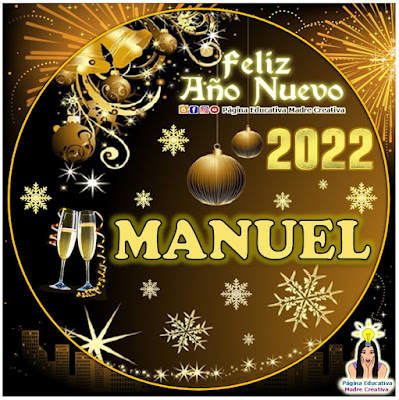 Nombre MANUEL por Año Nuevo 2022 - Cartelito
